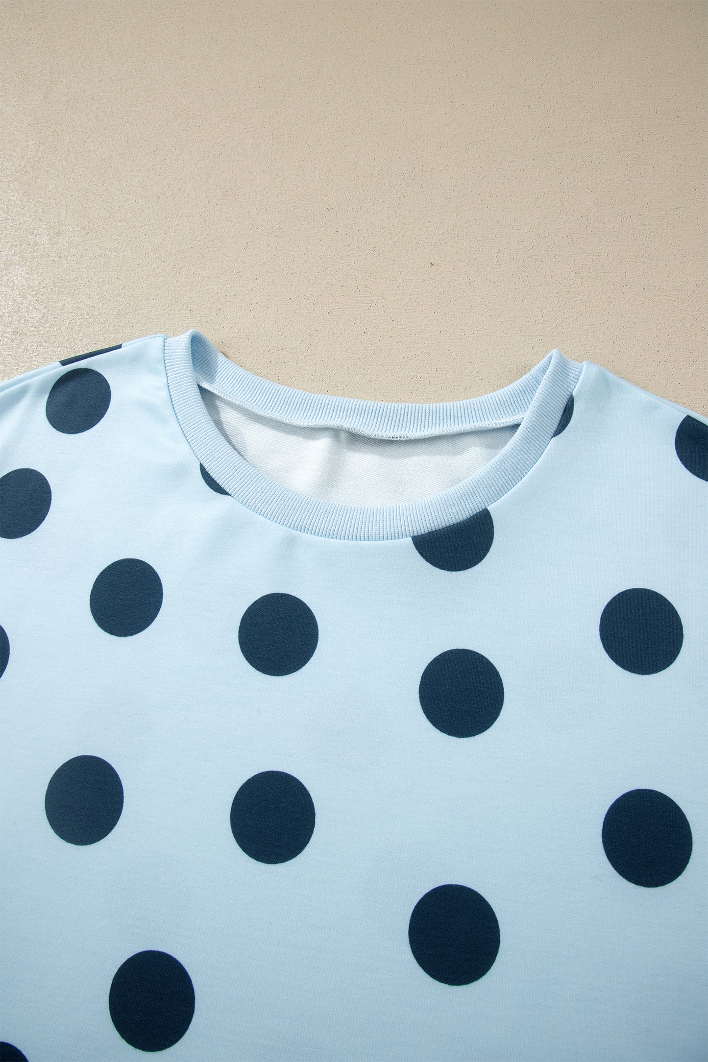 Pink Polka Dot Print Loose Tee Drawstring Elastic Waist Short Set